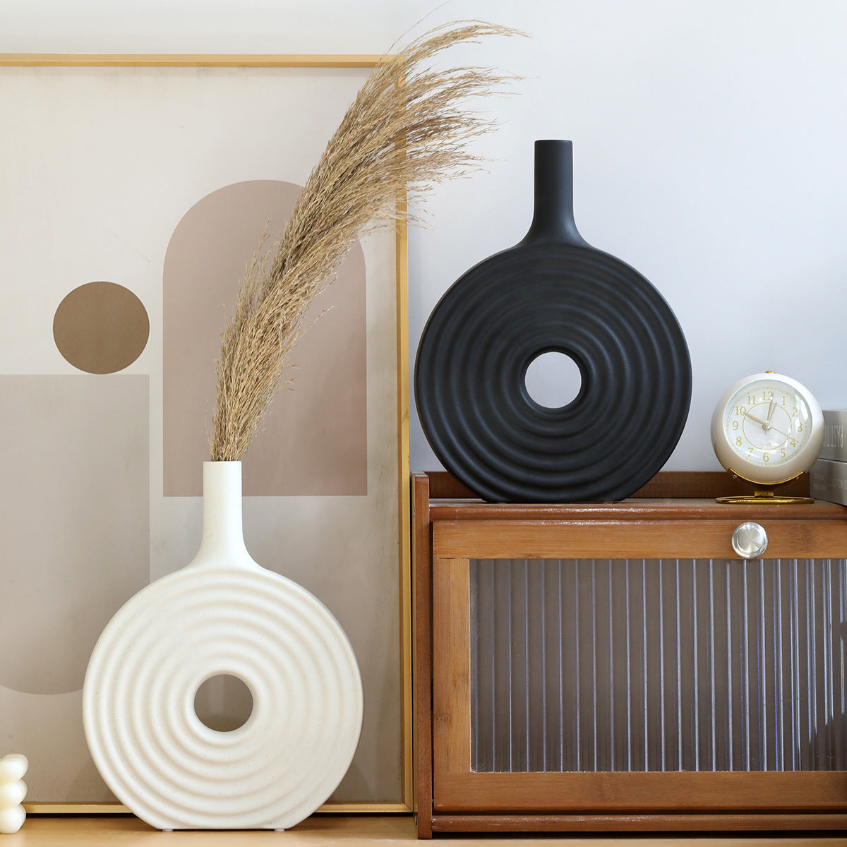 Vase en céramique de style nordique – Décoration moderne pour salon ou bureau