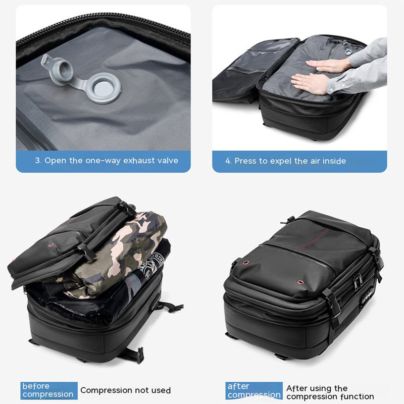 Sac à dos de voyage homme – business, grande capacité avec compression sous vide