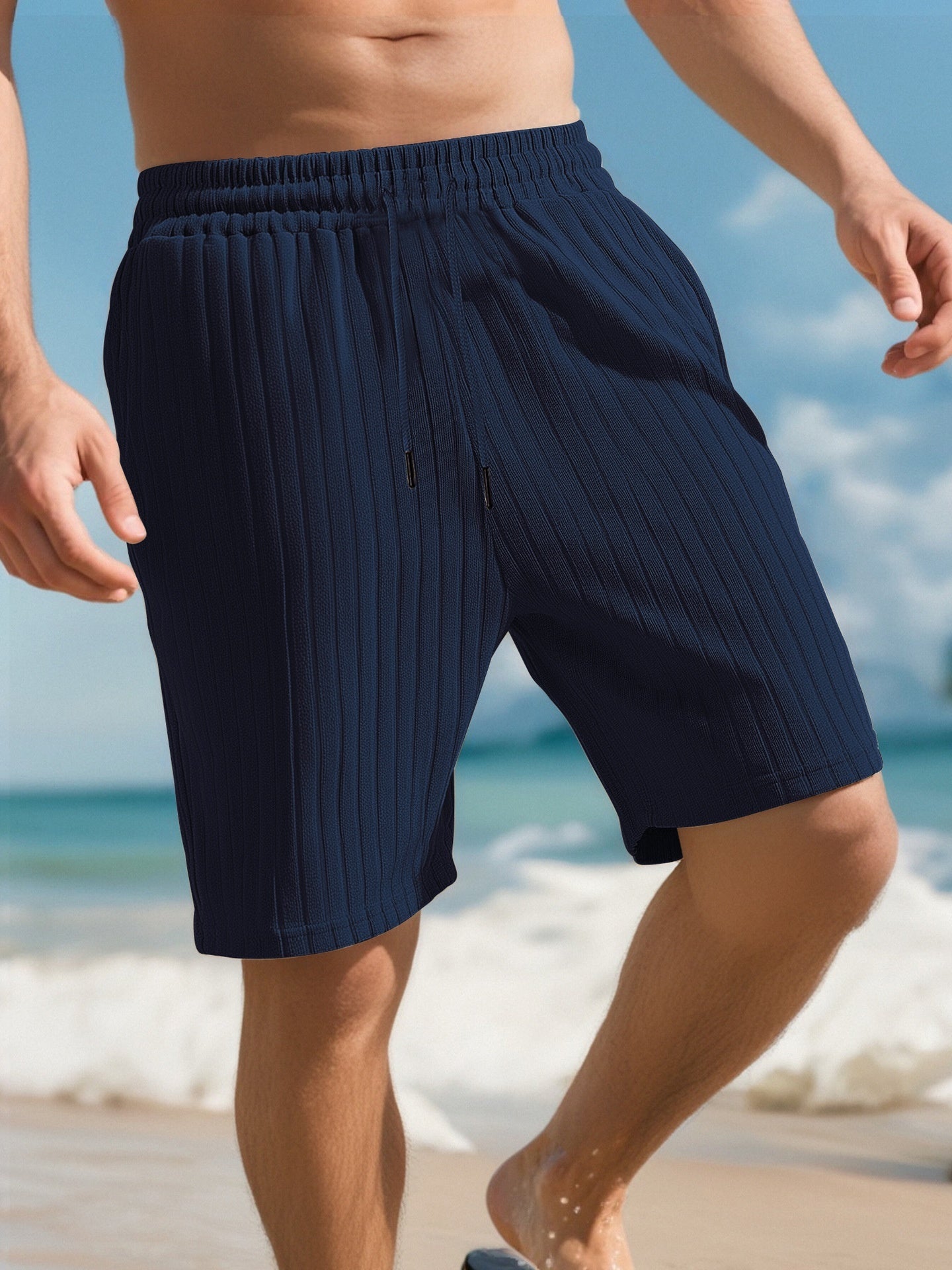 Short Homme Multi-Poches – Style Sport et Plage à Rayures