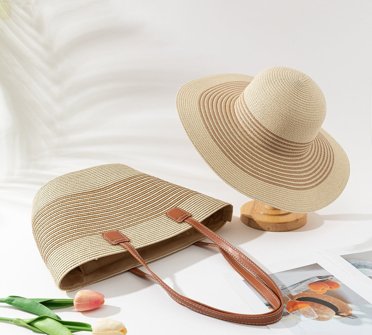 Chapeau de paille & sac assorti – protection solaire