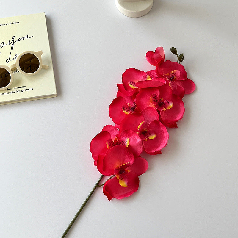 Bouquet de Fleurs Artificielles Orchidée Papillon d’Automne à 8 Têtes