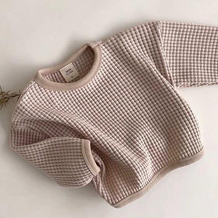 T-shirt à manches courtes en tissu gaufré pour bébé et jeune enfant – Confort et style