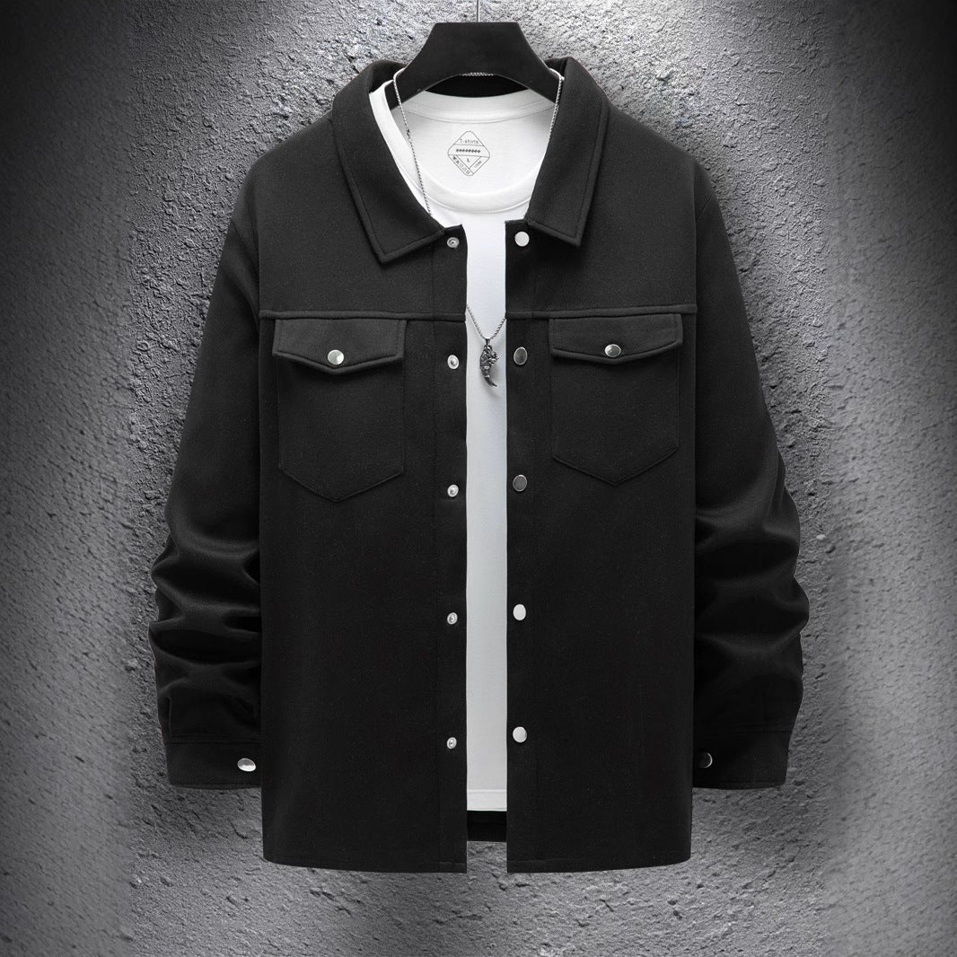 Veste homme casual unie – Coupe simple boutonnée pour printemps et automne