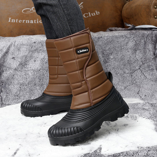 Bottes de Neige Extérieures à Tige Longue – Doublure en Polaire, Chaudes et Imperméables