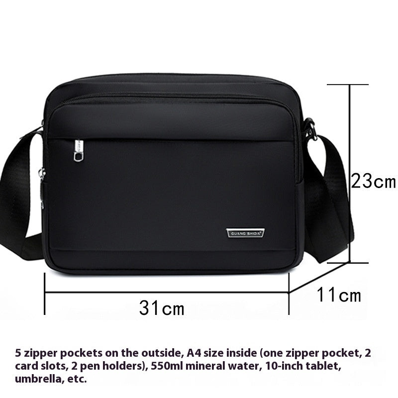 Sac bandoulière homme en toile Oxford – Sac messager multi-poches style business