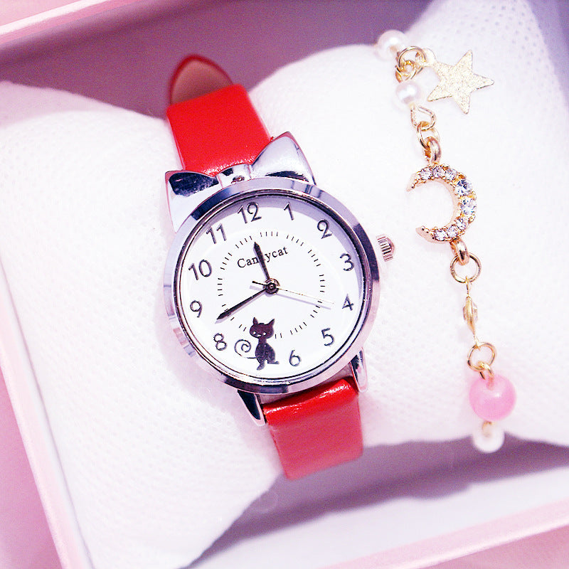 Montre Japonaise Simple pour Fille – Design Cœur Élégant avec Bracelet Ajustable