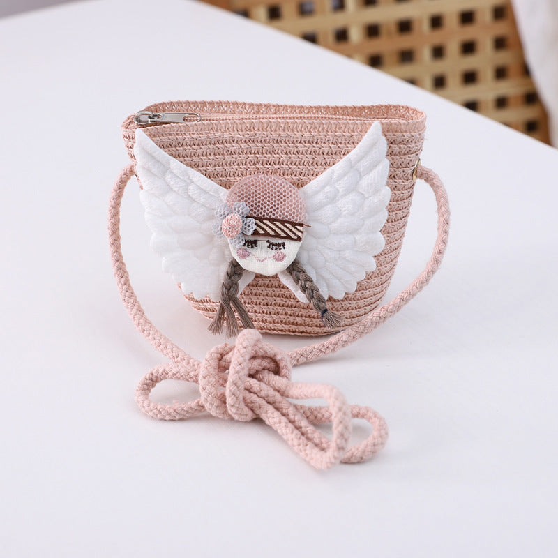 Ensemble Chapeau en Paille et Sac pour Enfant – Accessoire Estival Élégant