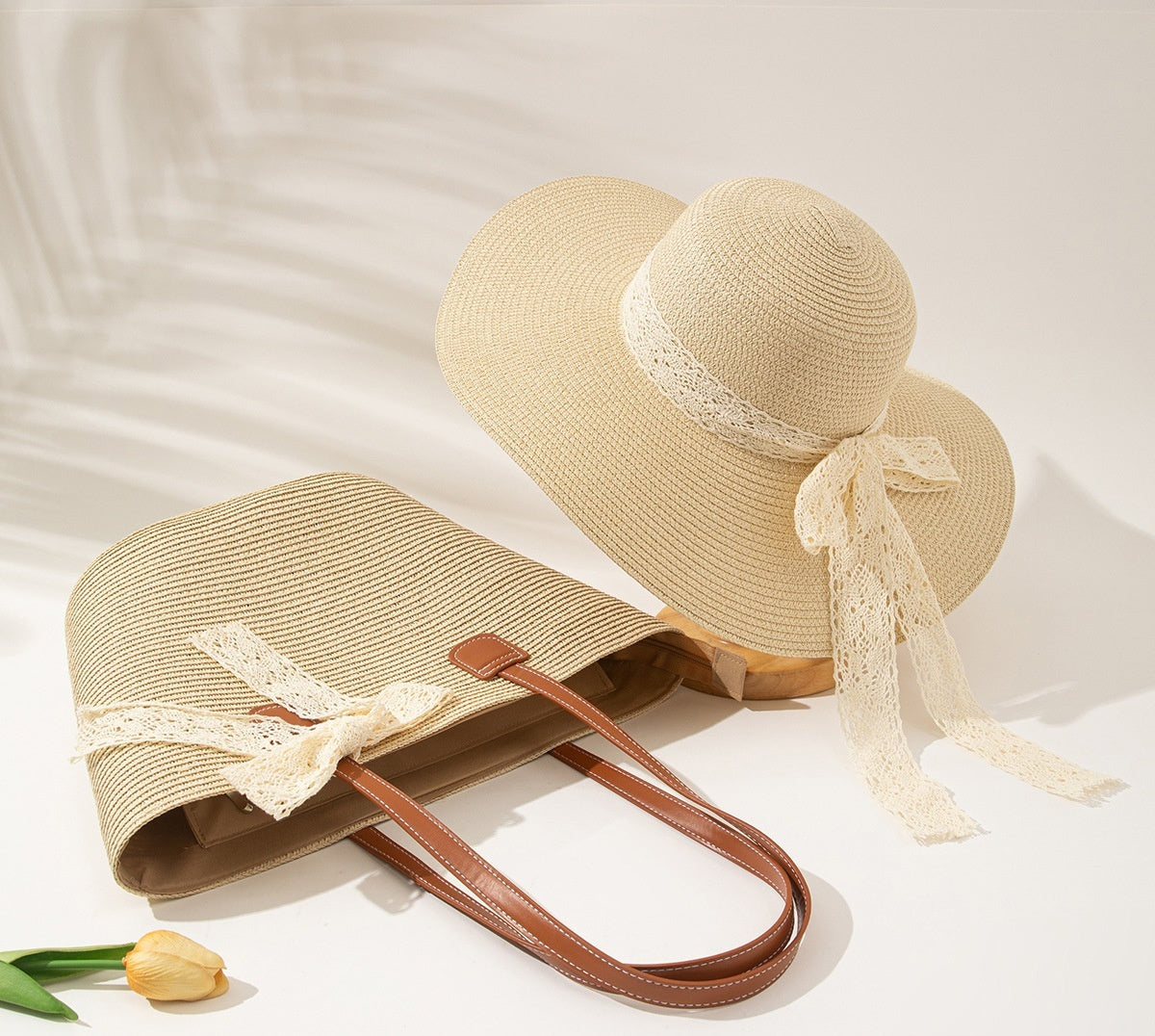 Chapeau de paille & sac assorti – protection solaire