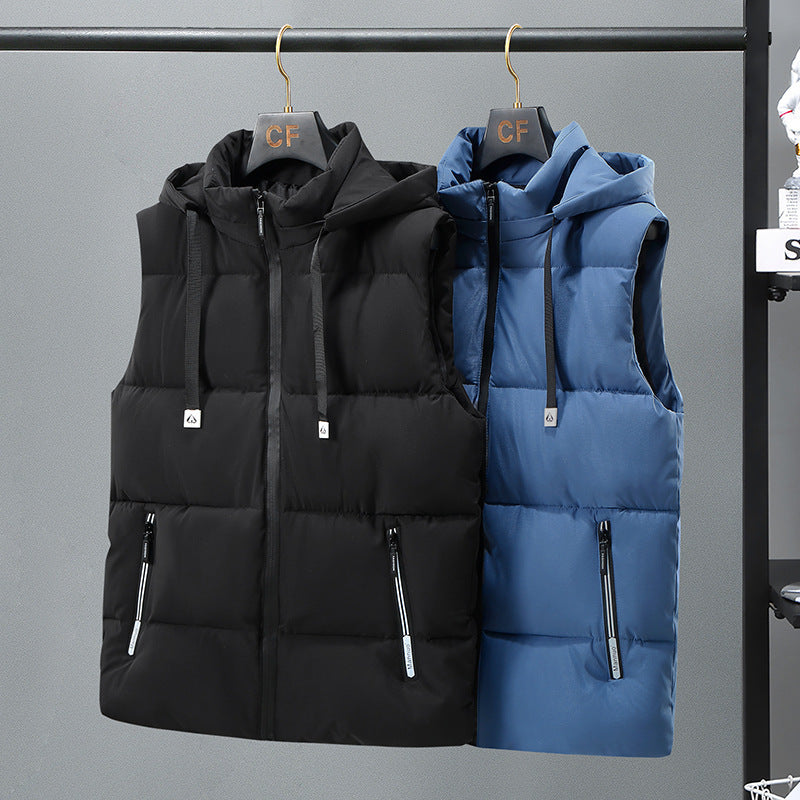 Gilet homme épaissi chaud uni – Vêtement sans manches confortable
