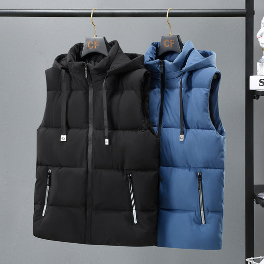 Gilet homme épaissi chaud uni – Vêtement sans manches confortable