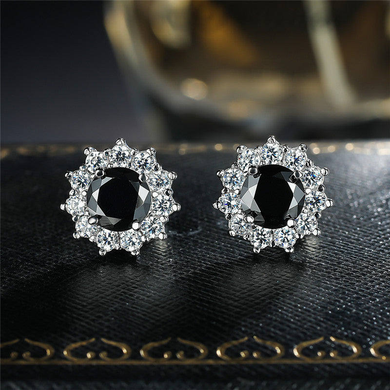 Boucles d’oreilles flocon zircons – stud élégant