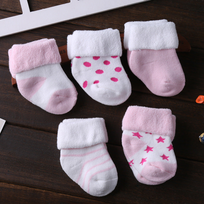 Chaussettes Bébé en Coton Épaisses – Confort et Chaleur pour Nouveau-Né