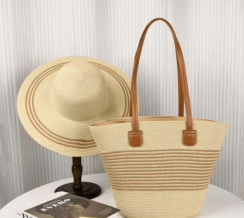 Chapeau de paille & sac assorti – protection solaire