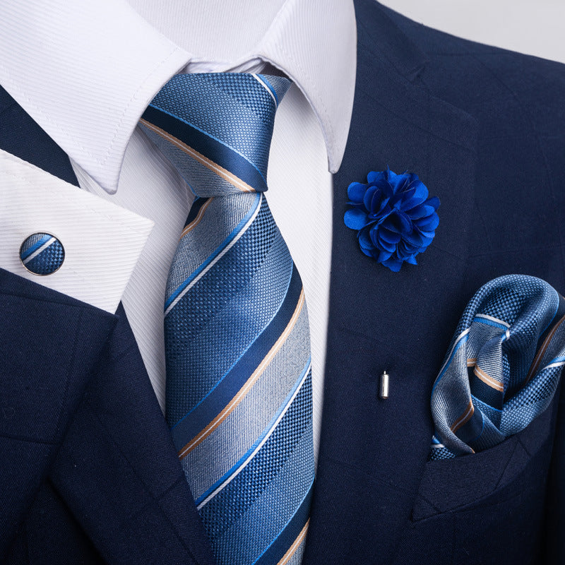 Set de 8 accessoires homme : cravate, pochette et nœud papillon – Élégance complète pour costume