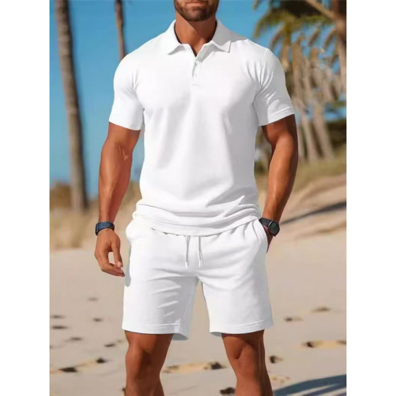 Ensemble homme été décontracté – Polo manches courtes et short slim fit