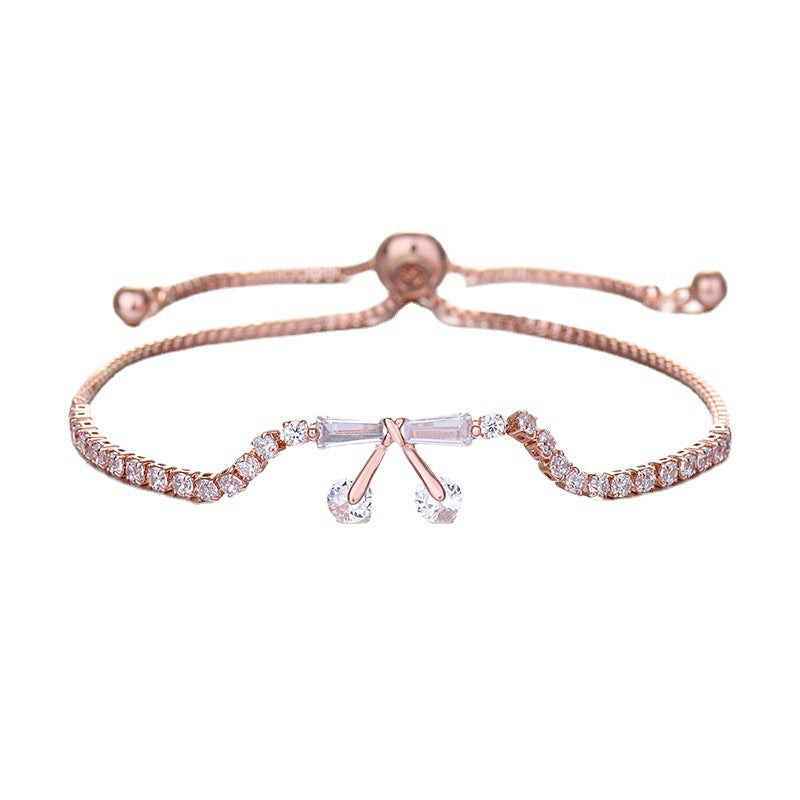 Bracelet ajustable à nœud en zircon micro-incrusté