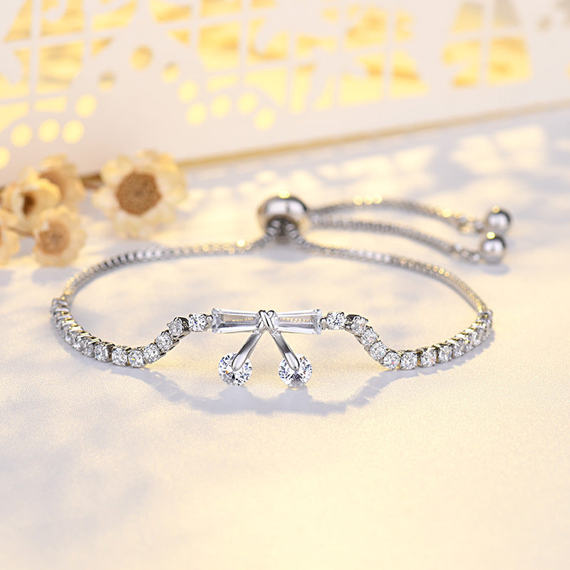 Bracelet ajustable à nœud en zircon micro-incrusté