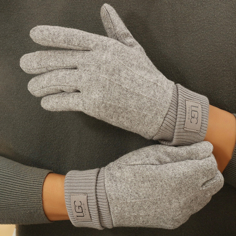Gants en cachemire synthétique pour femme – doublés polaire, tactiles et coupe-vent