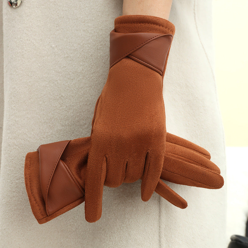 Gants en polaire avec nœud pour femme – chauds et tactiles