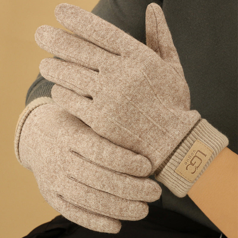 Gants en cachemire synthétique pour femme – doublés polaire, tactiles et coupe-vent