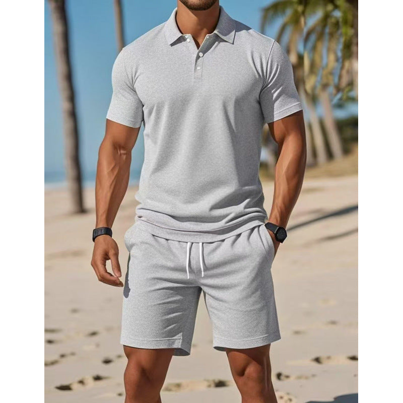 Ensemble homme été décontracté – Polo manches courtes et short slim fit