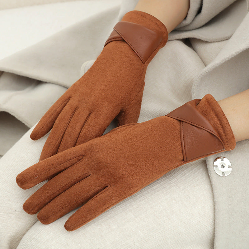 Gants en polaire avec nœud pour femme – chauds et tactiles