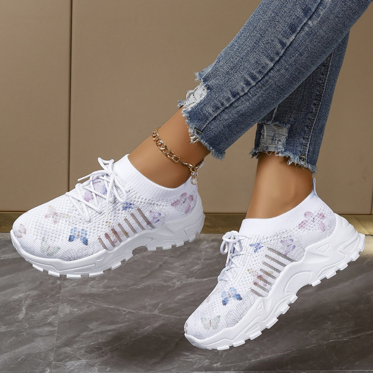 Sneakers tissées légères – antidérapantes & résistantes