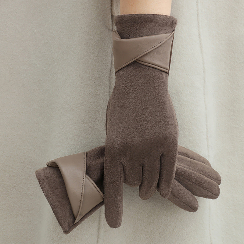 Gants en polaire avec nœud pour femme – chauds et tactiles
