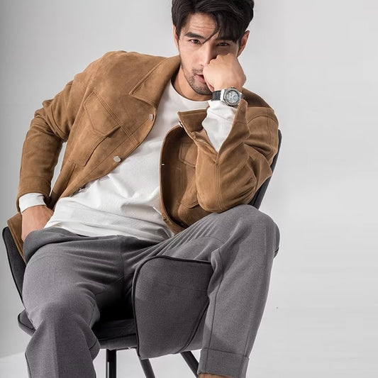 Veste homme décontractée à col polo – Coupe ample et confortable