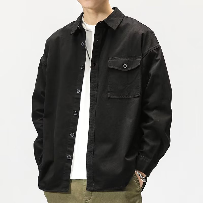 Chemise homme casual à manches longues – Style cardigan léger et polyvalent