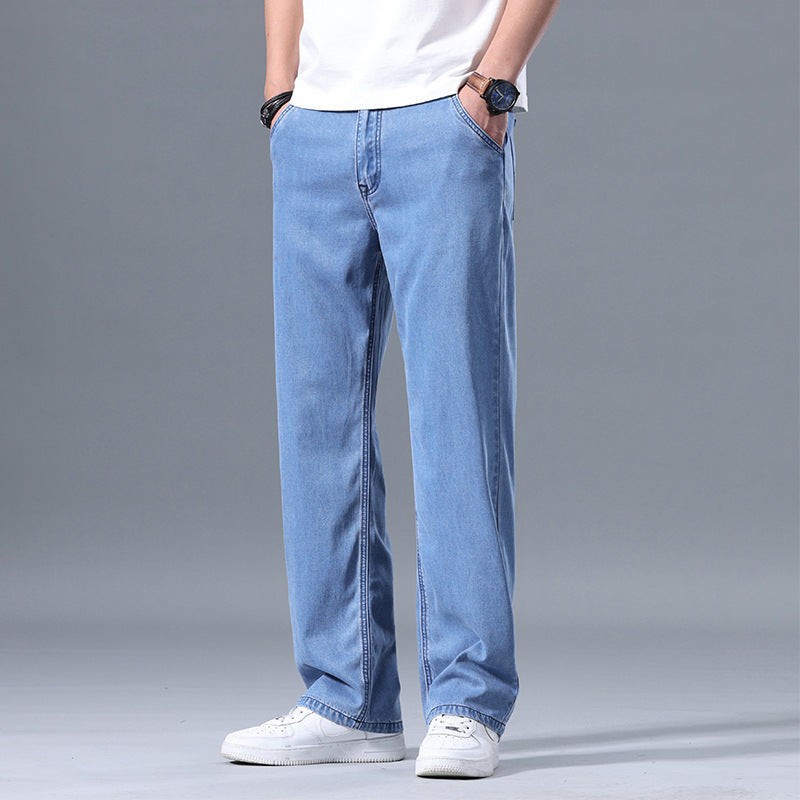 Pantalon en Lyocell Homme – Coupe Droite Lâche, Style Décontracté