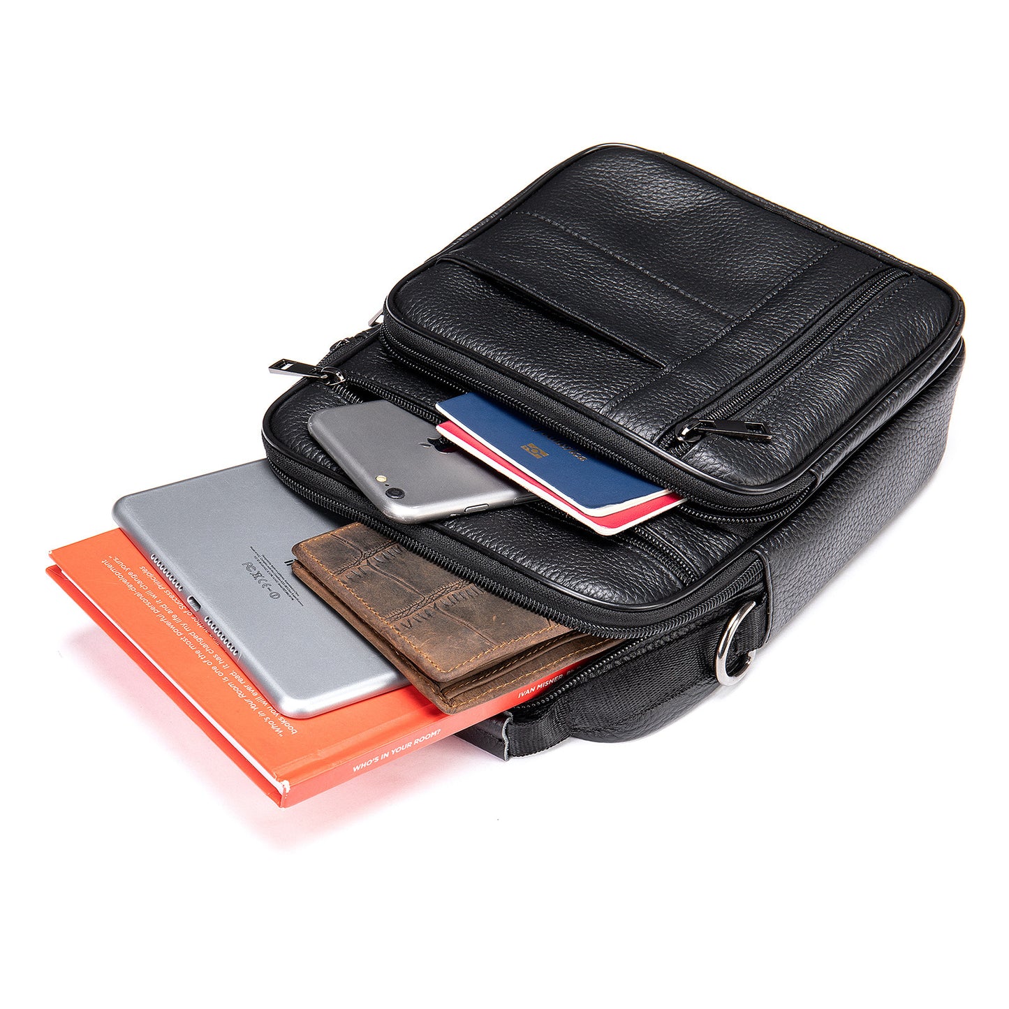 Sac vintage en cuir de vachette pour homme – Sac bandoulière élégant et durable