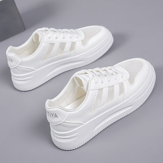 Sneakers blanches à plateforme – respirantes & légères