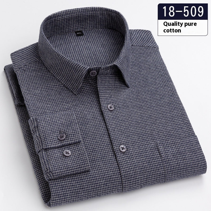 Chemise homme manches longues unie avec poche – Style business léger et confortable