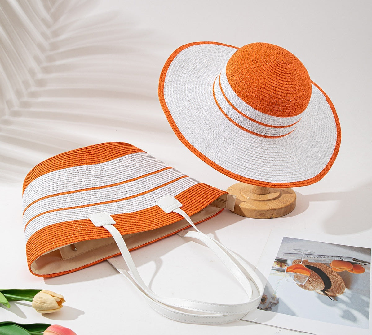 Chapeau de paille & sac assorti – protection solaire