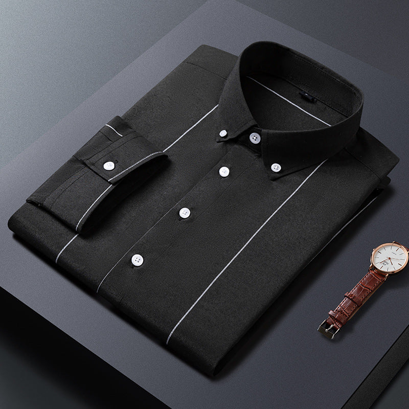 Chemise homme à rayures fines – Tissu léger et respirant pour l’été – Style slim fit moderne