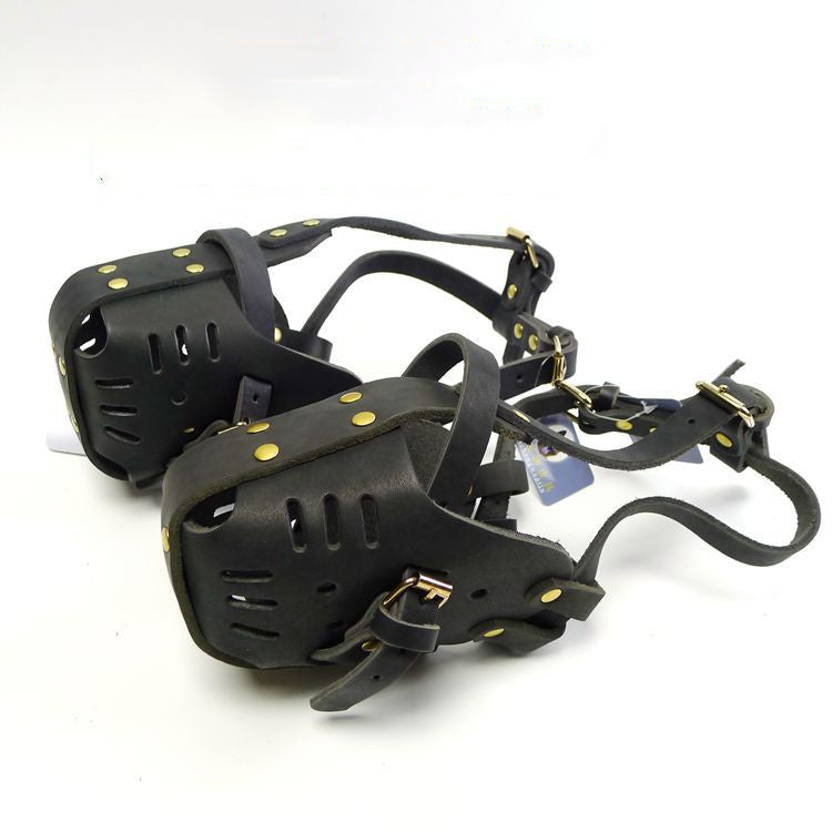 Muselière en Cuir pour Chien – Confortable et Ajustable pour Moyens et Grands Chiens