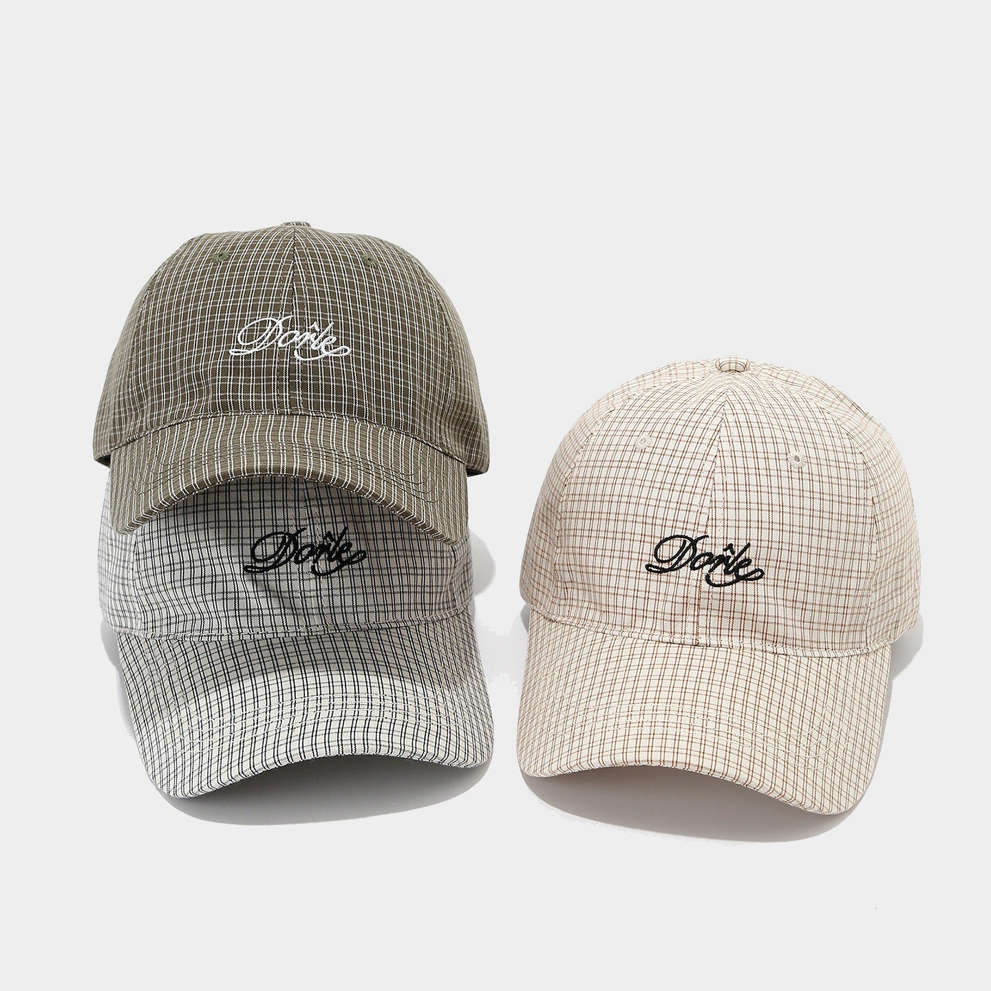 Casquette coréenne à visière à carreaux – unisexe