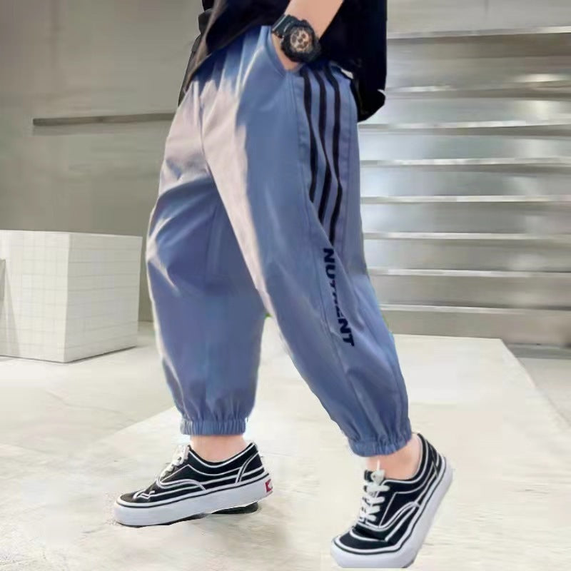 Pantalon de sport garçon en soie glacée – Séchage rapide et confort estival