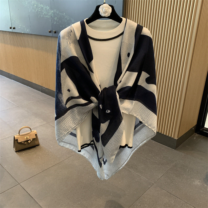 Grand foulard léger anti-UV – soie synthétique