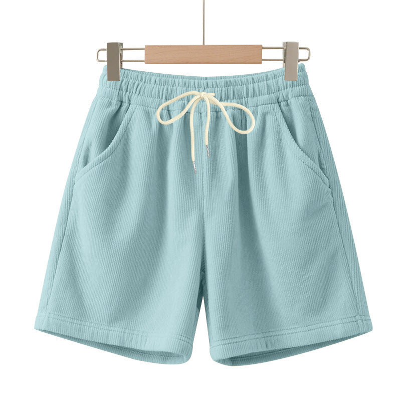 Short Homme Velours Côtelé – Taille Élastique et Style Plage Décontracté