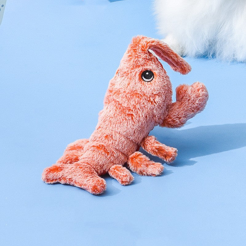 Jouet Chat Électronique USB – Crevette ou Langouste Sautante en Peluche Interactif