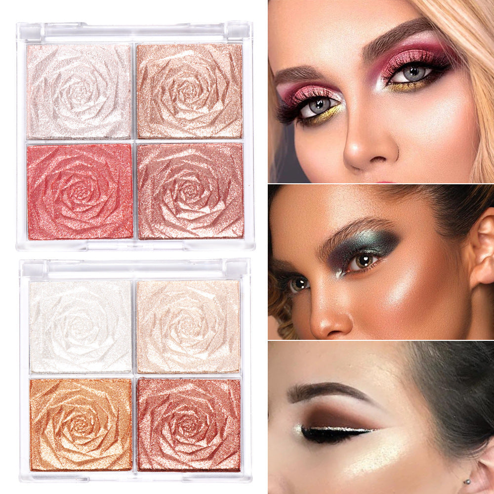 Palette 4-en-1 : Highlighter, Fard à Paupières, Blush & Contouring