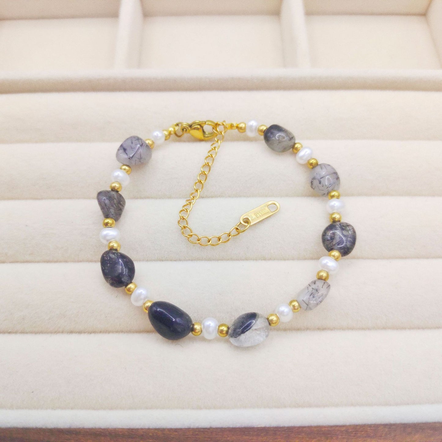 Bracelet perles, cristaux & pierres – style européen