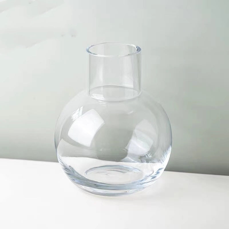 Vase en verre transparent créatif – Vase hydroponique pour fleurs fraîches ou séchées, décoration moderne pour salon ou bureau