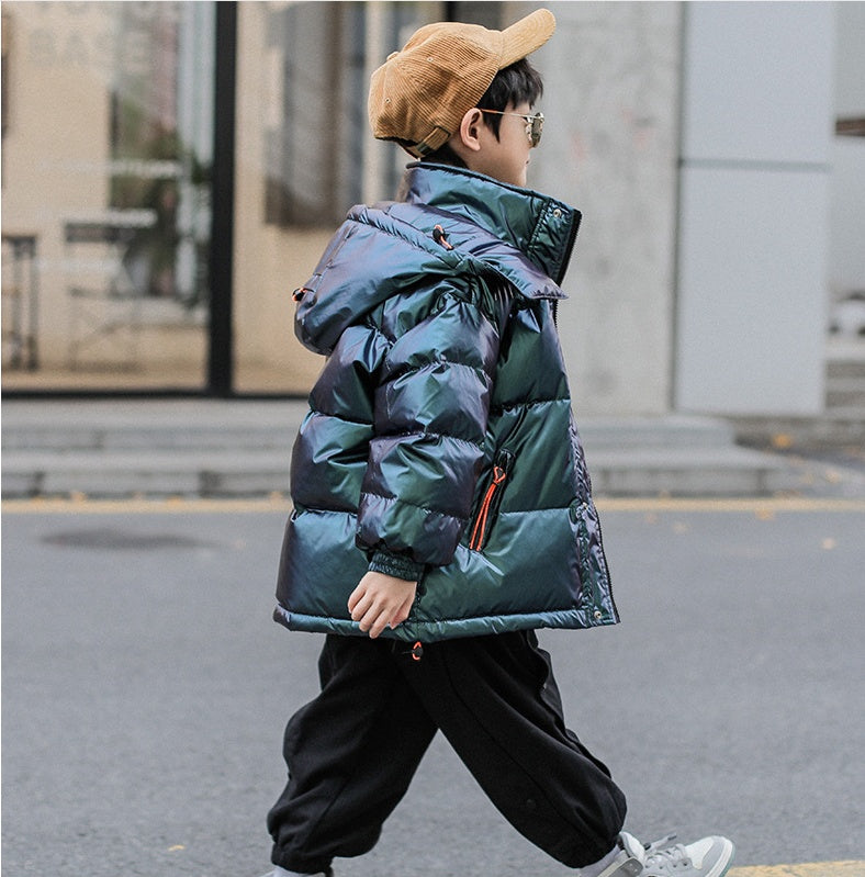 Veste en duvet de canard blanc pour enfant – Style occidental, épaisse, hiver