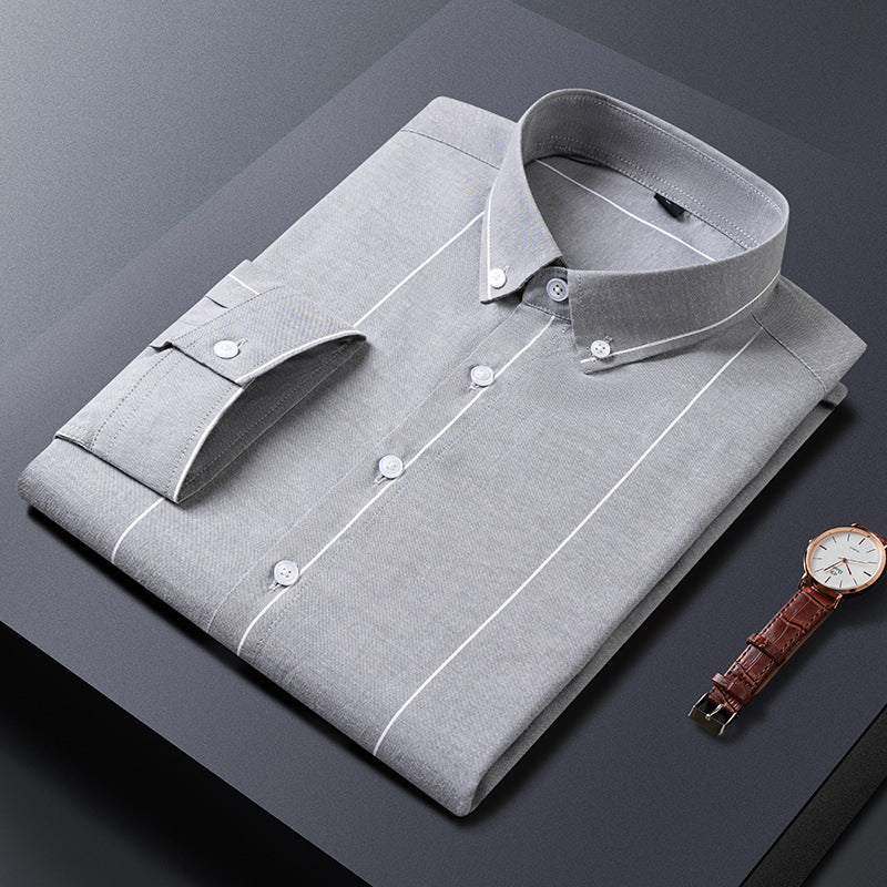 Chemise homme à rayures fines – Tissu léger et respirant pour l’été – Style slim fit moderne