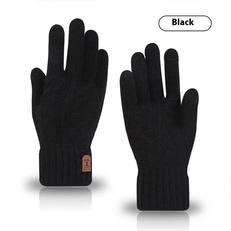 Gants homme en laine tricotée – Anti-froid pour conduite et activités extérieures