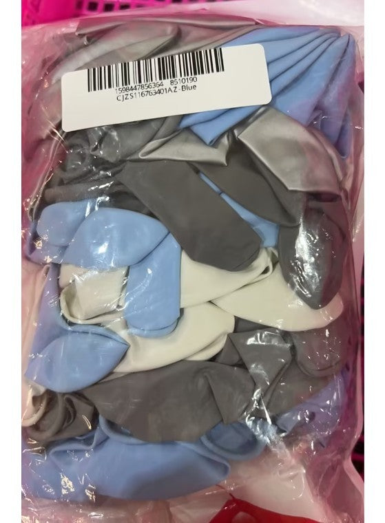 Kit Chaîne de Ballons Bleu et Gris – 116 Pièces
