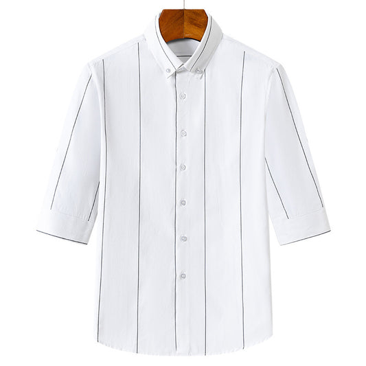 Chemise homme à rayures fines – Tissu léger et respirant pour l’été – Style slim fit moderne